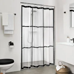 Brico Sealskin Douchegordijn Brix Peva 180X200Cm Transparant/ Zwart Discount