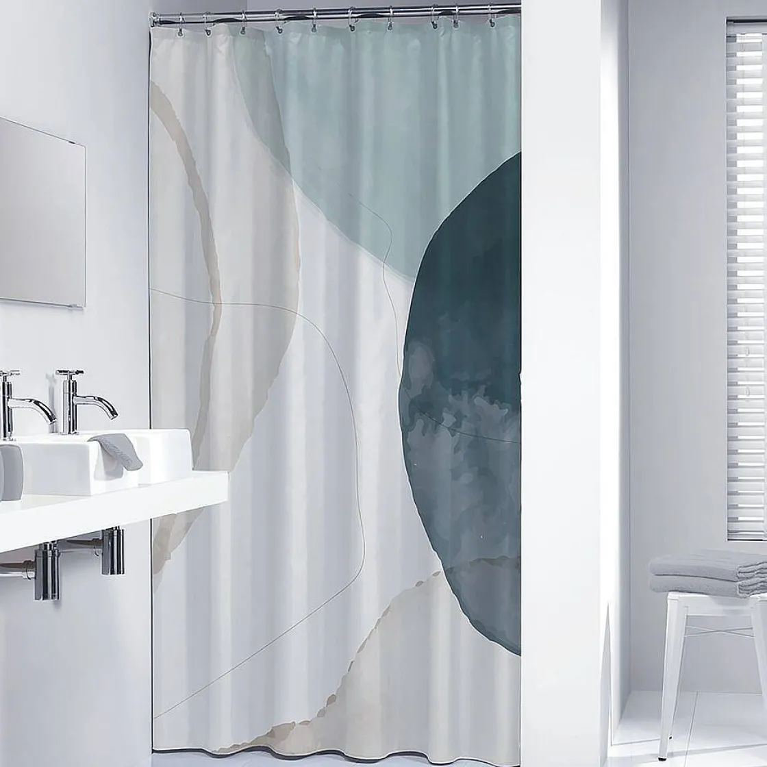 Brico Sealskin Douchegordijn Earth 180X200Cm Polyester Donkergroen/ Off-White Outlet