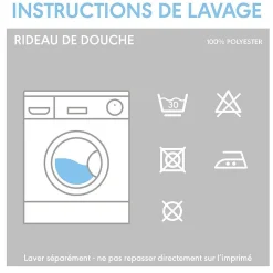 Brico Sealskin Douchegordijn Flow 180X200Cm Polyester Zwart/ Wit New