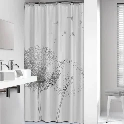 Brico Sealskin Douchegordijn Flow 180X200Cm Polyester Zwart/ Wit New