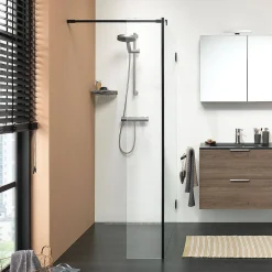 Brico Sealskin I Am Douchewand Walk In Type A1 (Alleen Vast Deel) 300Mm Mat Zwart | 8Mm Helder Veiligheidsglas +Antikalk Best