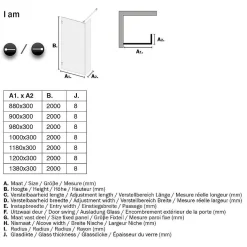 Brico Sealskin I Am Douchewand Walk In Type A1 (Alleen Vast Deel) 300Mm Mat Zwart | 8Mm Helder Veiligheidsglas +Antikalk Best