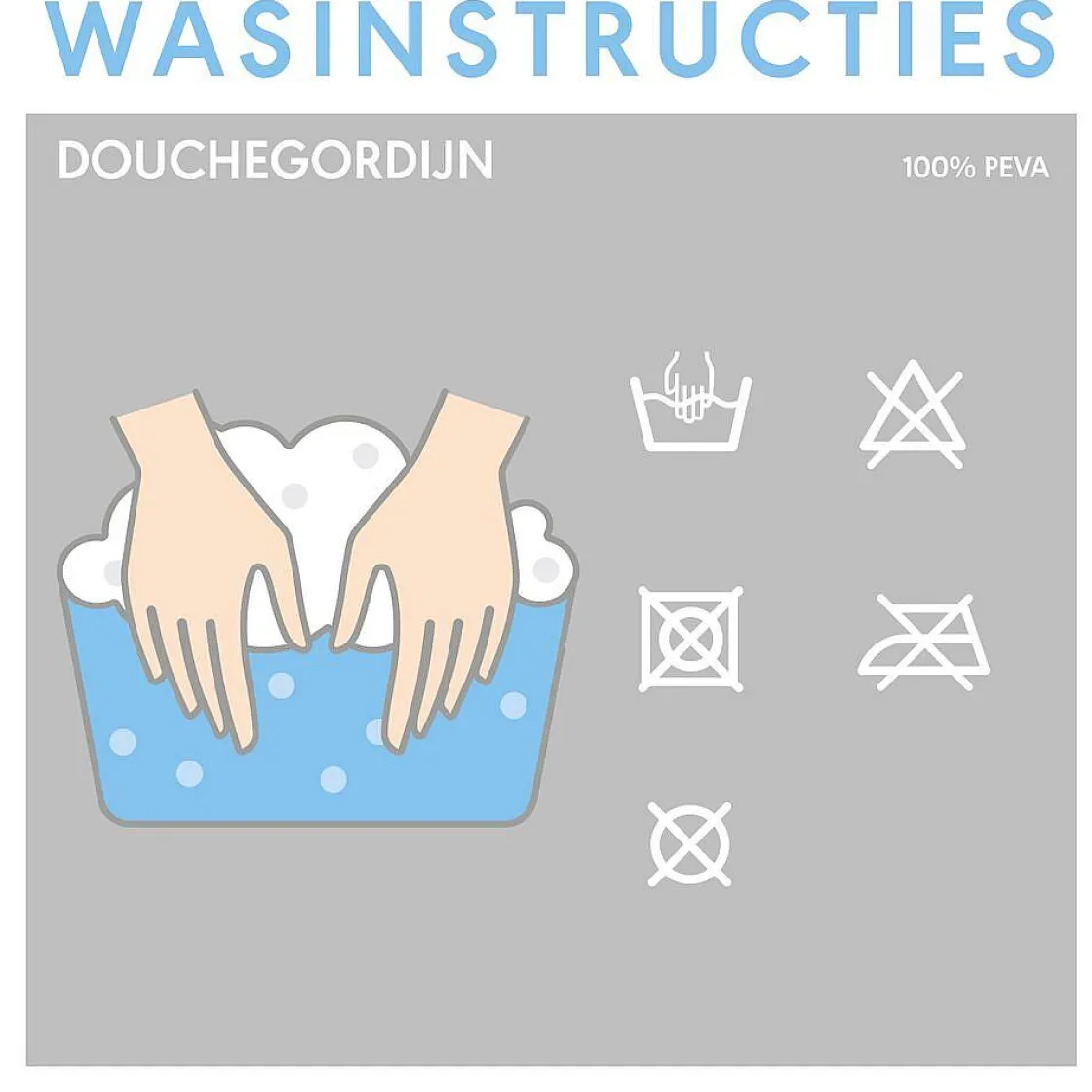 Brico Sealskin Mood Douchegordijn 180X200 Cm Peva Blauw / Off-White