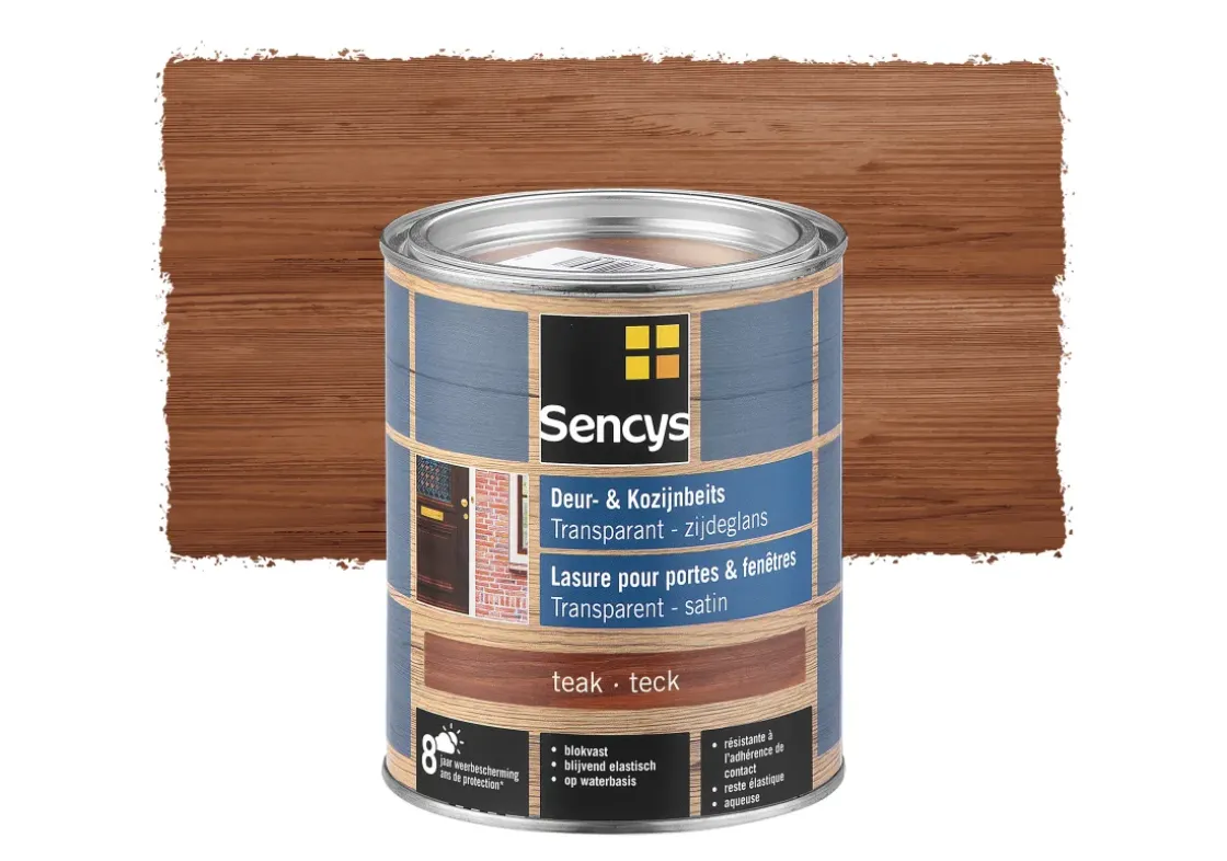Sencys Beits Ramen En Deuren Semi-Transparant Zijdeglans Donker Eiken 0,75L-Brico