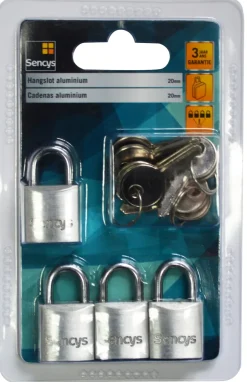 Sencys Hangslot Aluminium 20Mm 4St-Brico New