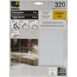 Sencys Schuurvel Stearaat Wit 230X280Mm P320 3St-Brico Discount