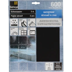 Sencys Schuurvel Wet & Dry S/C 230X280Mm P600 3St-Brico Clearance