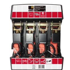 Sencys Spanband Met Ratel En Haak Pes Rood 25Mmx4,25M 4St-Brico Hot