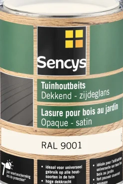 Sencys Tuinhoutbeits Dekkend Zijdeglans Ral9001 2,5L-Brico