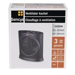 Keramische Kachels & Blaasverwarming<Brico Sencys Ventilatorkachel 2000W Met Oscillatie Zwart