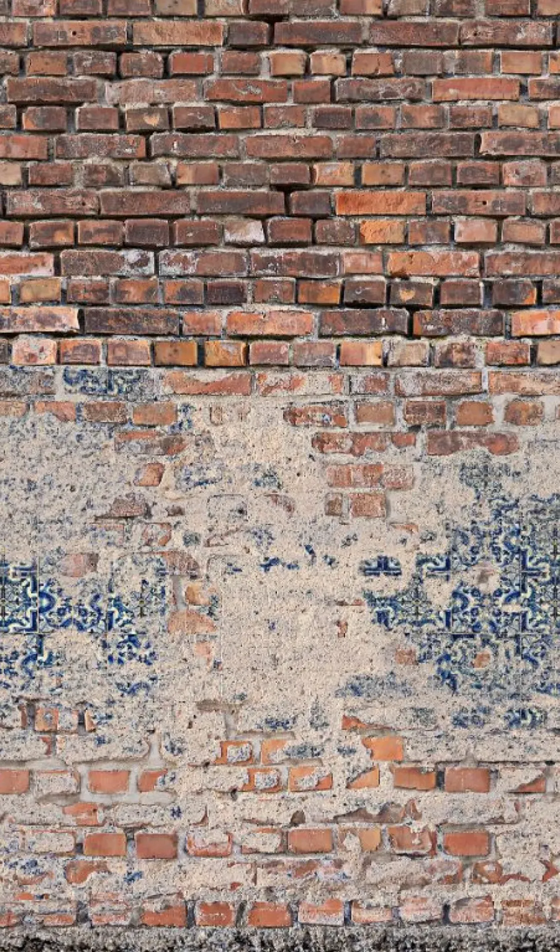 Smart Art Fotobehang Bakstenen Muur Met Tegels-Brico Clearance