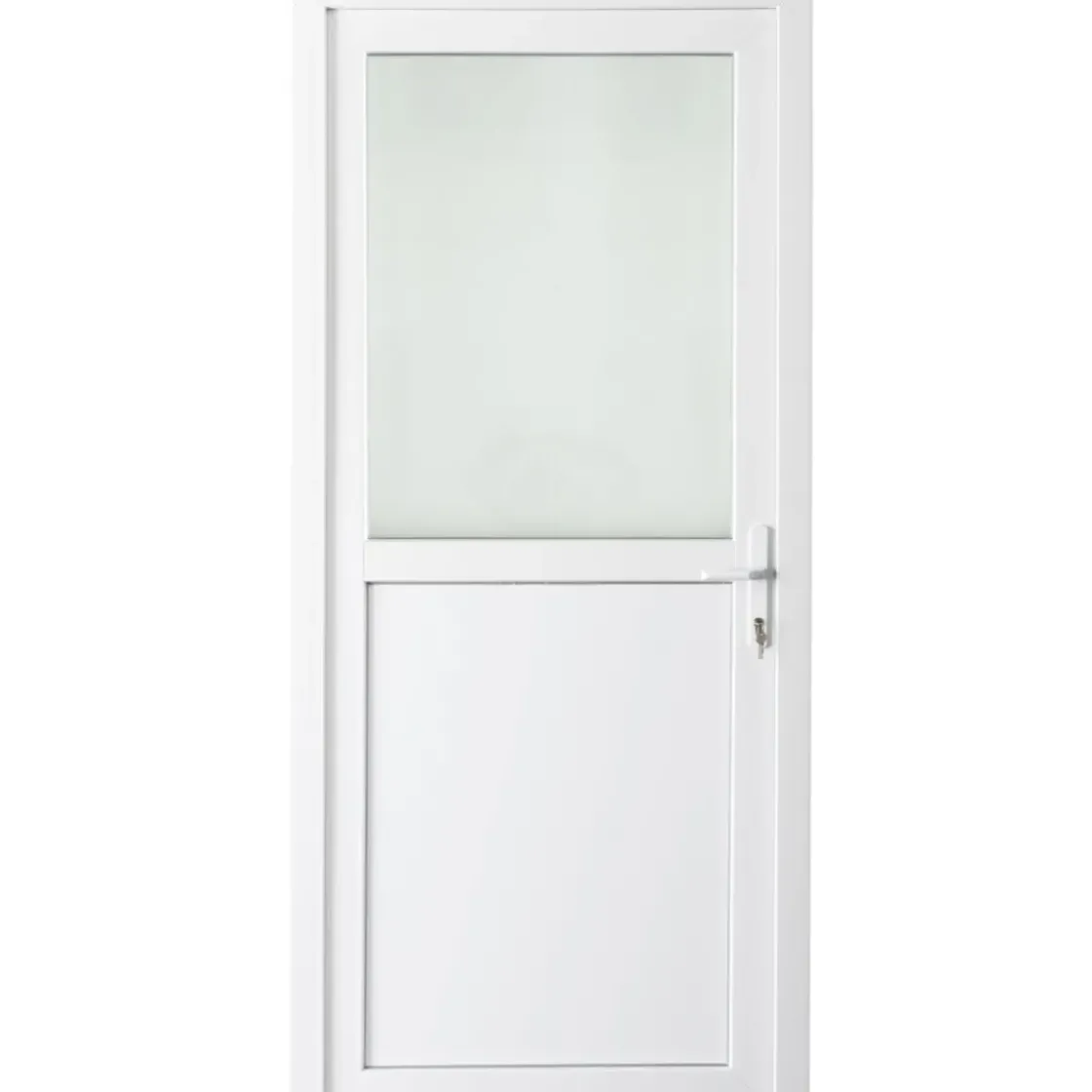 Solid Buitendeur Esterno E01 1/2 Beglaasd Wit Rechts 98X218Cm-Brico Best