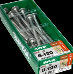 Spax Schroef 'Hi.Force' Staal 120 X 8 Mm - 20 Stuks-Brico