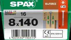 Spax Schroef Hi.Force Wirox 8X140Mm 16 Stuks-Brico Outlet