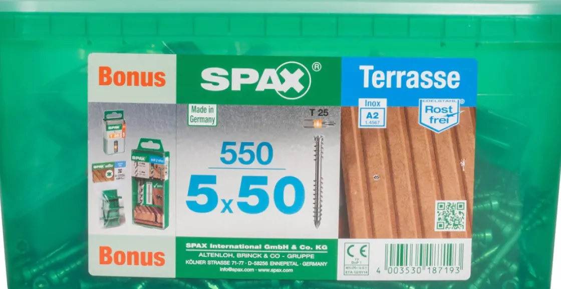 Spax Terrasschroef A2 Rvs 50X5Mm 550St-Brico Clearance