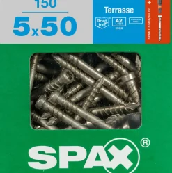 Spax Terrasschroef A2 Rvs 50X5Mm 150St-Brico Discount