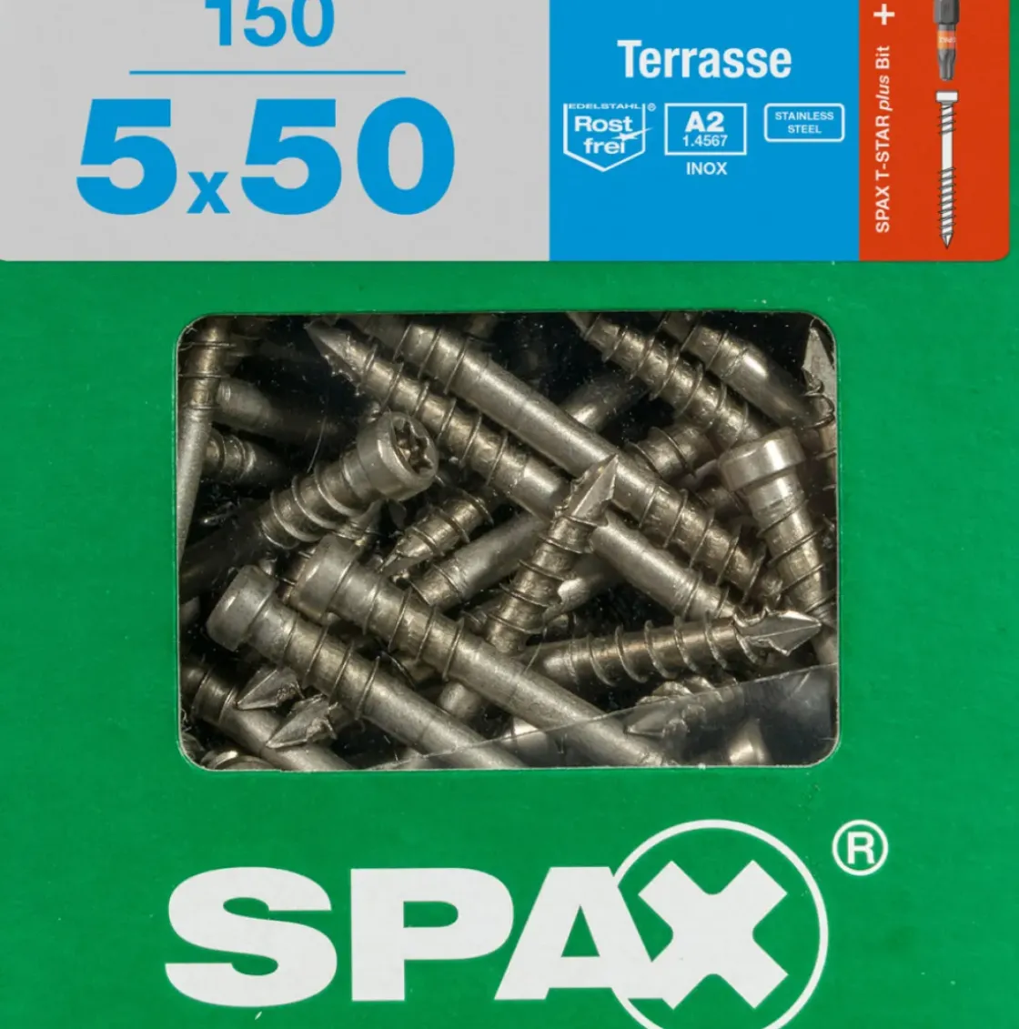 Spax Terrasschroef A2 Rvs 50X5Mm 150St-Brico Discount