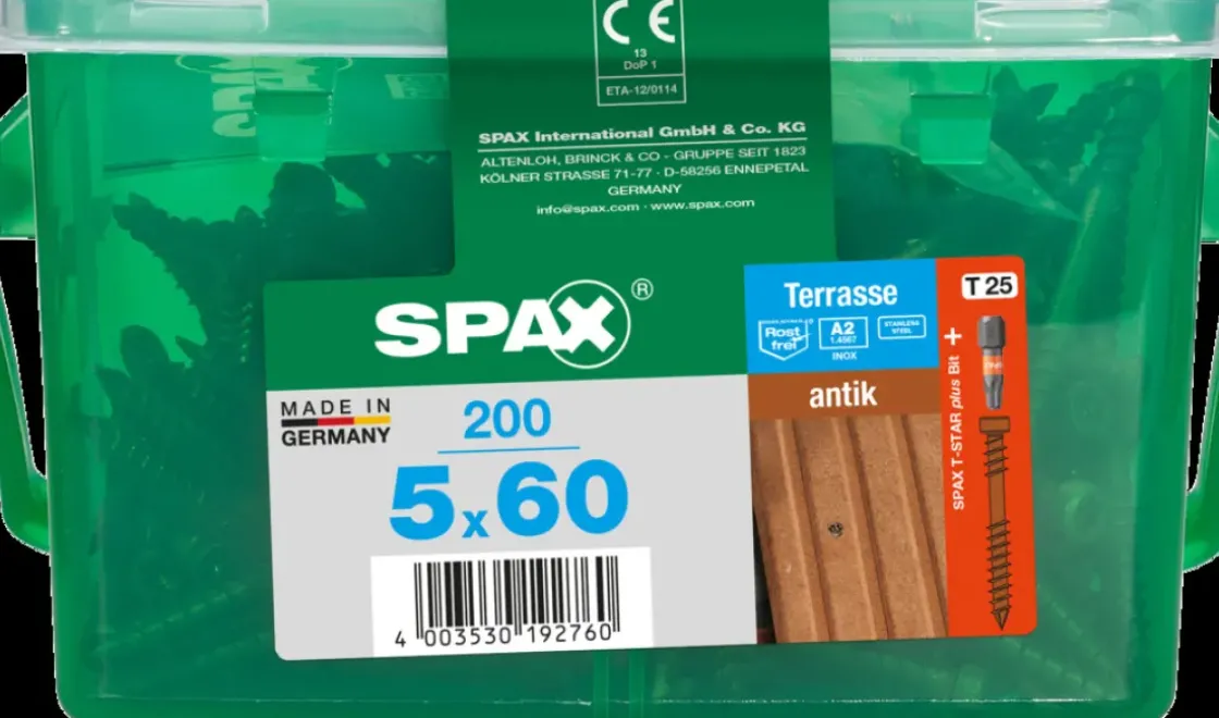 Spax Terrasschroef A2 Rvs Bruin 60X5Mm 200St-Brico