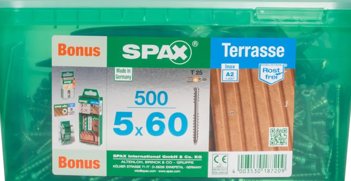 Spax Terrasschroef A2 Rvs 60X5Mm 500St-Brico Outlet