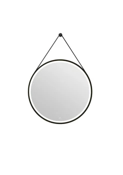 Brico Spiegel Barber Rond Met Verlichting Touch Sensor En Spiegelverwarming Zwart O75Cm Outlet