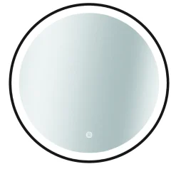 Brico Spiegel Swann Rond Met Ledverlichting Touch Schakelaar En Spiegelverwarming Zwart O90Cm Clearance