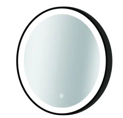 Brico Spiegel Swann Rond Met Ledverlichting Touch Schakelaar En Spiegelverwarming Zwart O90Cm Clearance