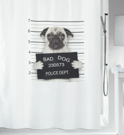 Brico Spirella Douchegordijn Bad Dog Zwart 180Cm