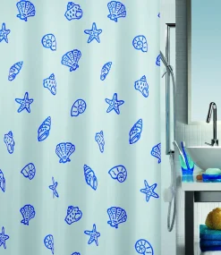 Brico Spirella Douchegordijn Concha Blauw 180Cm Outlet