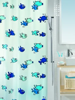 Brico Spirella Douchegordijn Hugo Blauw 180Cm Outlet