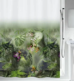 Brico Spirella Douchegordijn Jungle Groen 180Cm New