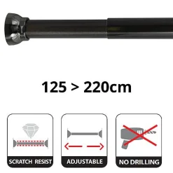 Brico Spirella Douchestang Kreta 125-220Cm Zwart New
