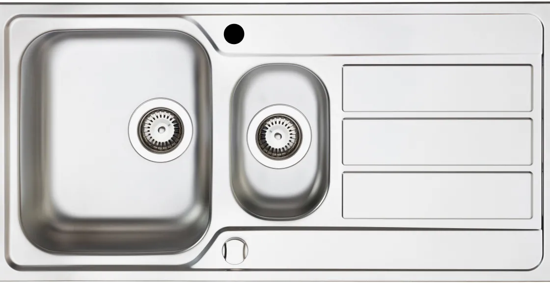 Brico Spoelbak Athena 1,5 Bak 100X50Cm Met Afdruiprek Rvs