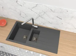 Brico Spoelbak Cube 1,5 Bak 100X50X21Cm Composiet Betongrijs Best