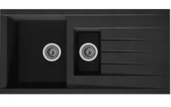 Brico Spoelbak Cube 1,5 Bak 100X50X21Cm Composiet Zwart Met Witte Details Discount