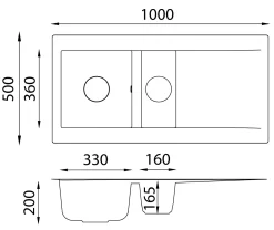 Brico Spoelbak Einna 1,5 Bak 100X50X20Cm Composiet Wit Outlet