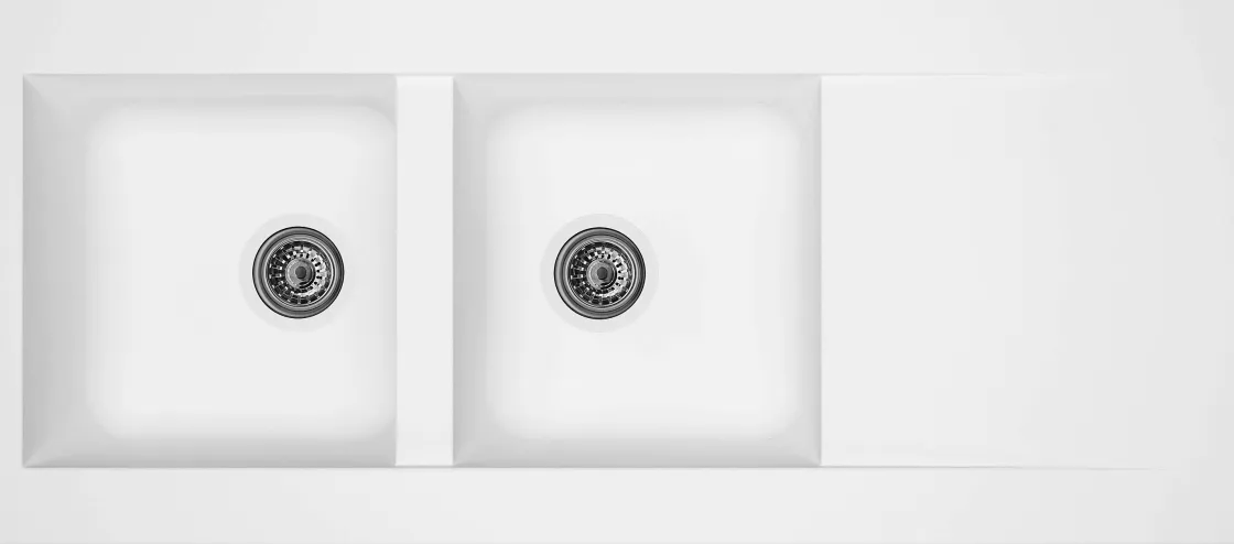 Brico Spoelbak Einna 2 Bakken 116X50X20Cm Composiet Wit Discount