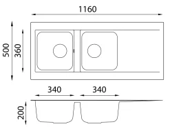 Brico Spoelbak Einna 2 Bakken 116X50X20Cm Composiet Wit Discount