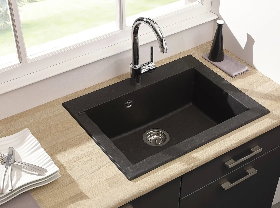 Brico Spoelbak Hexo 1 Xl Bak 66X50X21Cm Composiet Zwart Online