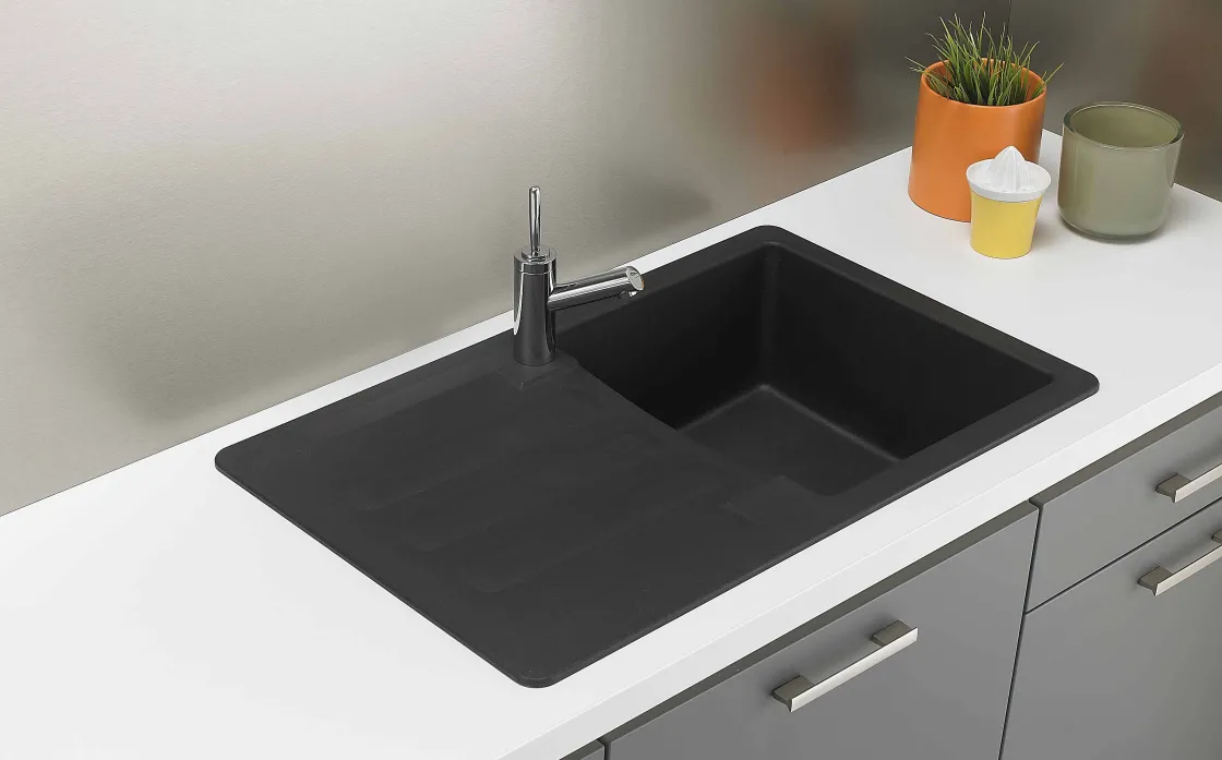 Brico Spoelbak Vogua 1 Bak 81X50X21Cm Composiet Zwart New