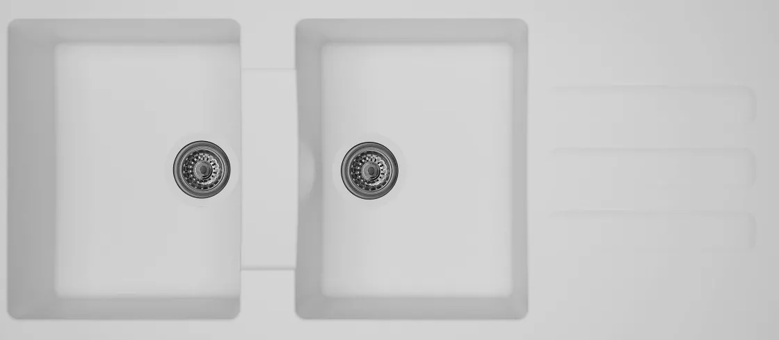 Brico Spoelbak Vogua 2 Bakken 116X50X21Cm Composiet Wit Online