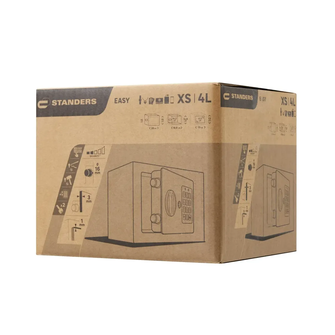 Standers Elektronische Kluis Mini Formaat 15X20X15Cm-Brico Best