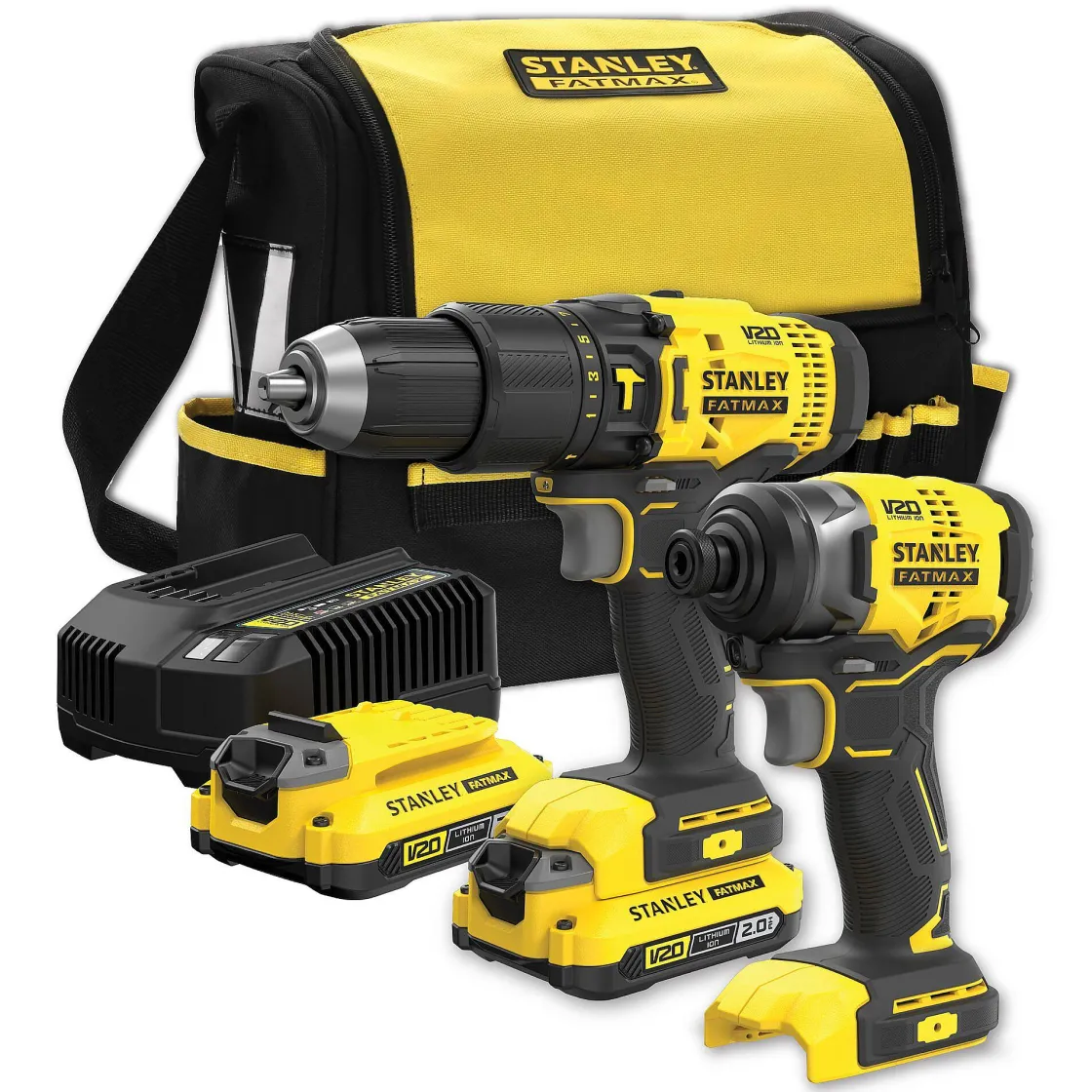 Brico Stanley Fatmax Combiset Accuboormachine Met Klopfunctie En Slagschroevendraaier 18V (2 Accu'S)