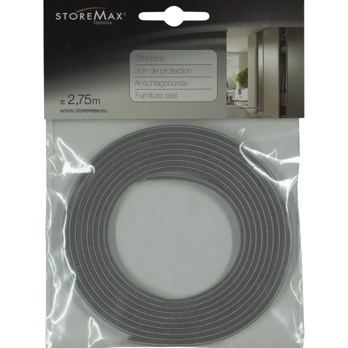 Brico Storemax Basic Stootstrip Voor Schuifdeur Grijs 2,75M