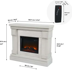 Sfeerhaarden<Brico Teamson Home Hestia 48" Elektrische Vrijstaande Open Haard