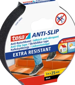 Tesa Kleefband "Slipvast" Zwart 5Mx25Mm-Brico Best
