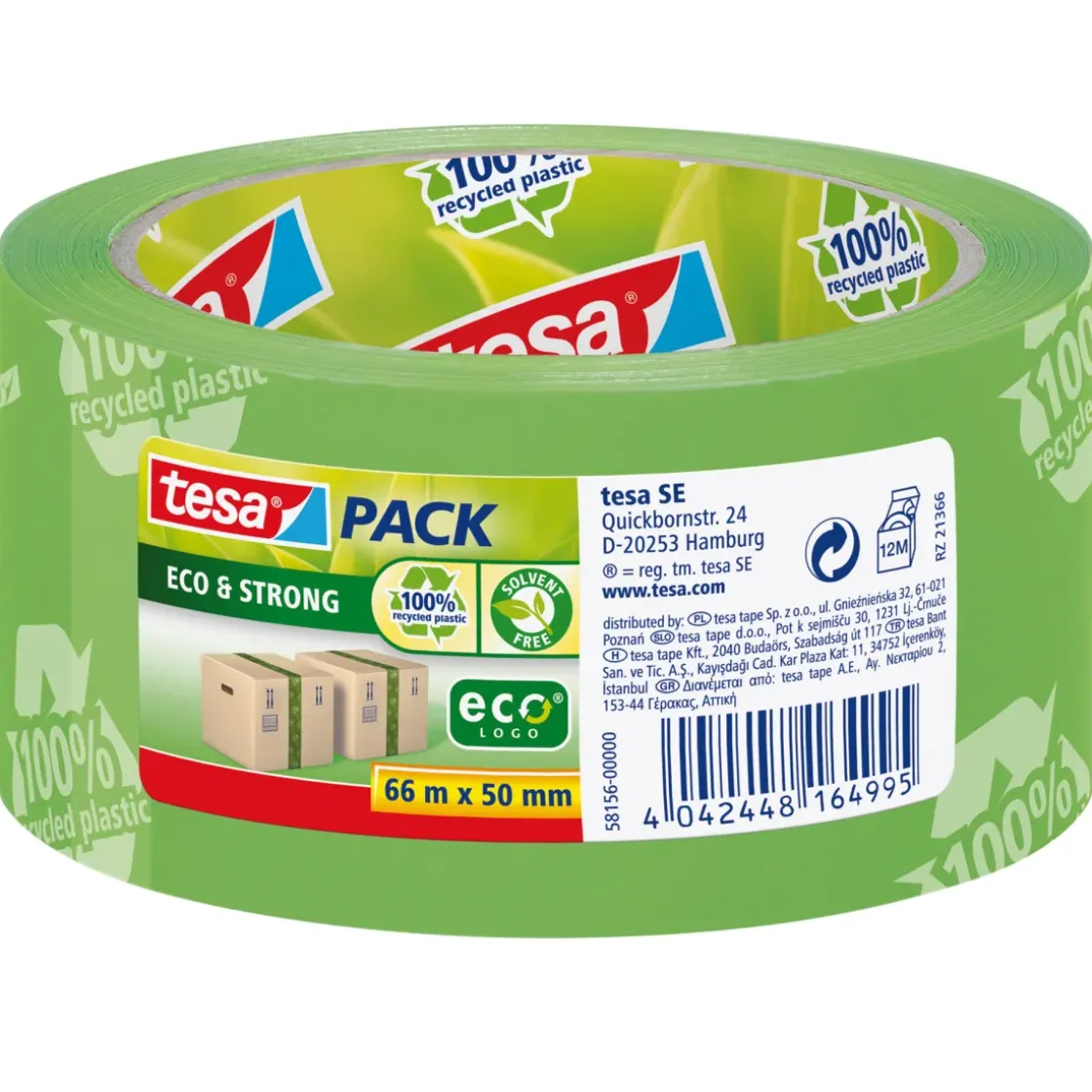Tesa-Pack Eco & Strong Verpakkingstape Groen 50Mmx66M-Brico Outlet