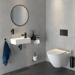 Brico Tiger Caddy Toiletrolhouder Met Planchet Zwart Discount