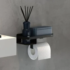 Brico Tiger Caddy Toiletrolhouder Met Planchet Zwart Discount