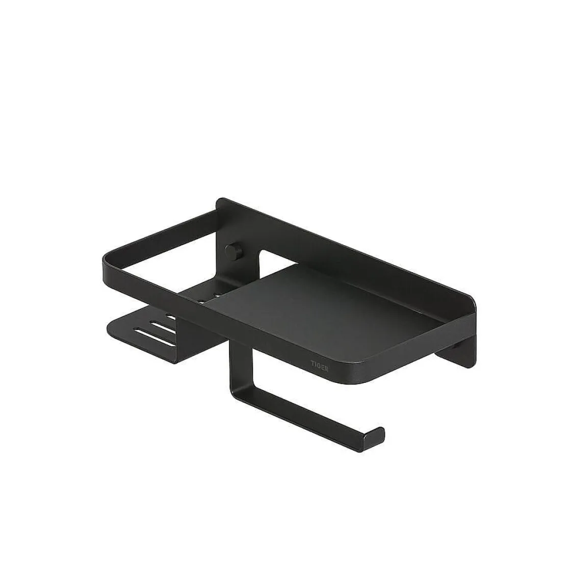 Brico Tiger Caddy Toiletrolhouder Met Planchet Zwart Discount