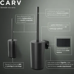 Brico Tiger Carv Toiletborstel Met Houder Vrijstaand Zwart